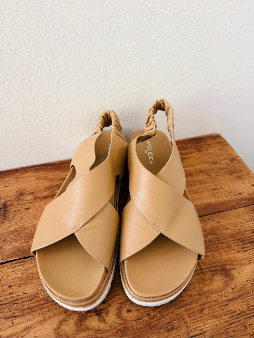 J/SLIDES Resa Cross Strap Sandals - Beige Tan - Picture 5 of 7